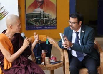 Rusen Kumar and Vipassana Meditation Master Dr. Ashin Ottamathara Buddhist Monk