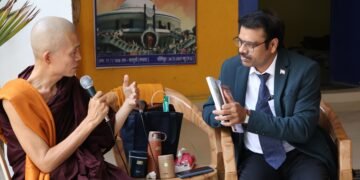 Rusen Kumar and Vipassana Meditation Master Dr. Ashin Ottamathara Buddhist Monk